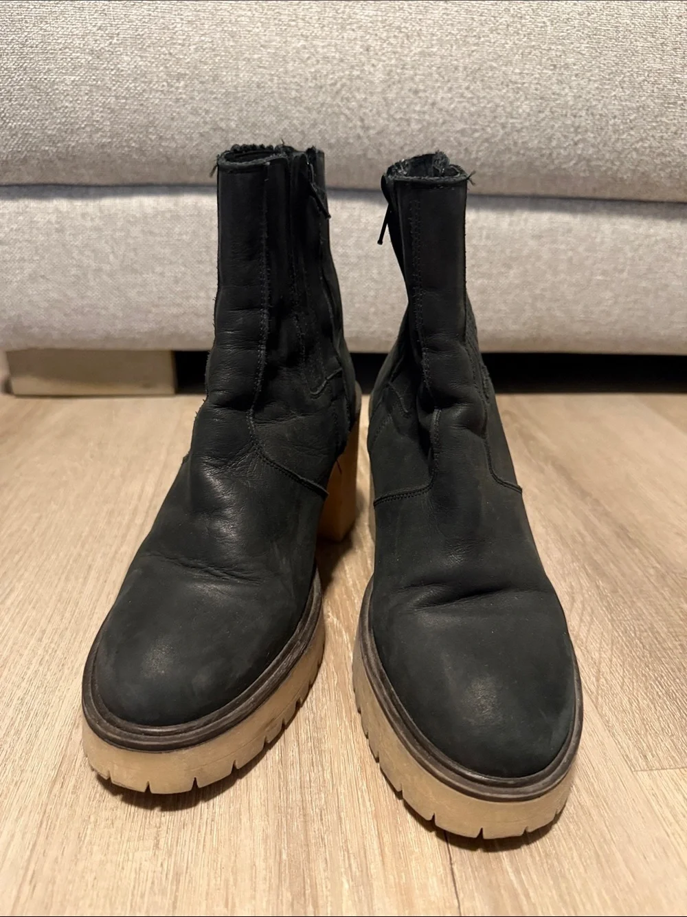 Free People James Chelsea Boots Women's Chunky Sole Black